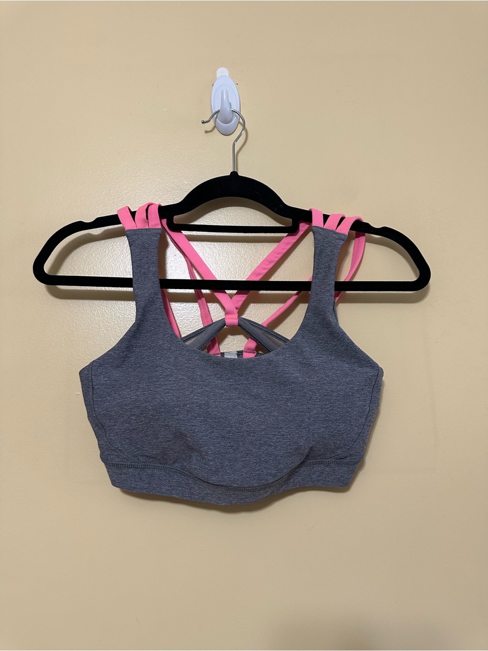 Lululemon Energy Sports Bra Exhale Cross Strappy Back Women 8 Heathered Slate - Picture 4 of 8